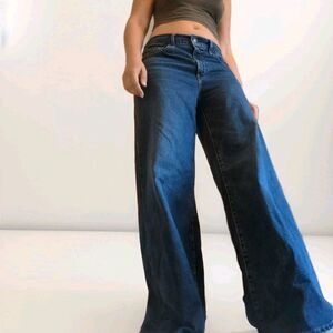 Levis 728 High Rise Wide Leg Jeans Womens 31x32 Dark Wash Denim NWOT 90's style